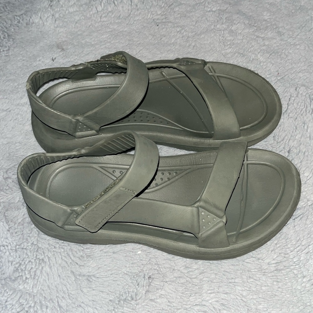 Army green strap sandals